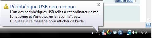 usb non reconnu