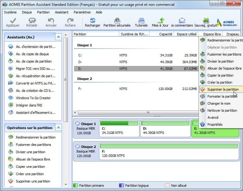 Supprimer partition