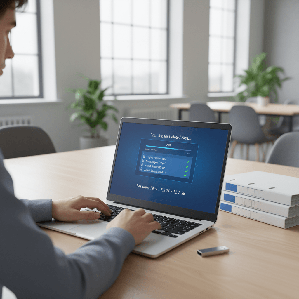 AOMEI FastRecovery analyse les fichiers supprimés sur un ordinateur portable