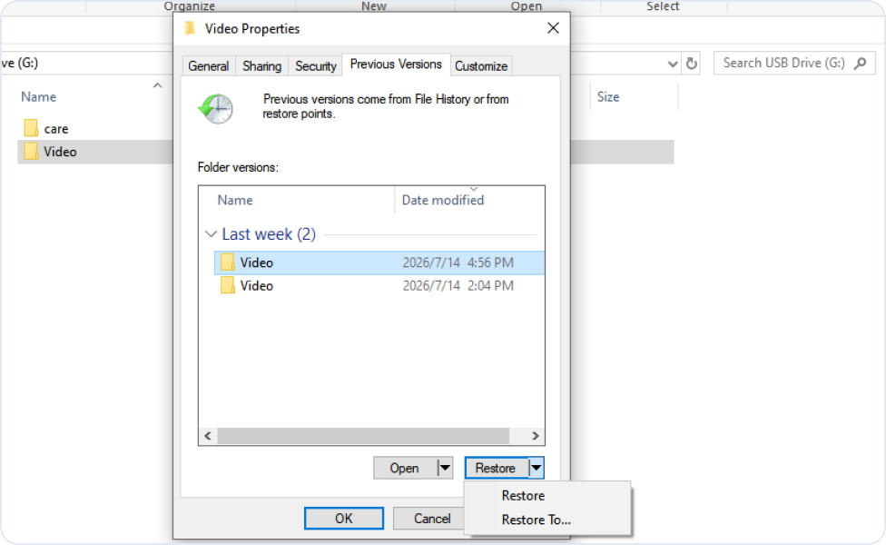 Étapes de restauration des versions précédentes de Windows