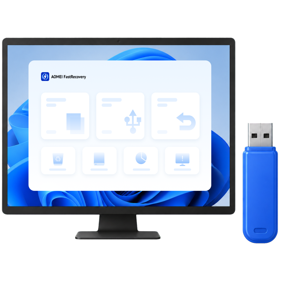 Interface de récupération de clé USB AOMEI FastRecovery