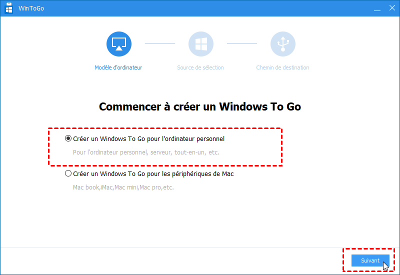 Windows To Go pour l'ordinateur personnel