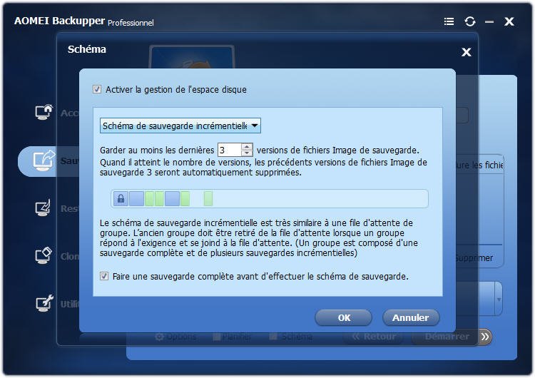 Gestion des sauvegardes