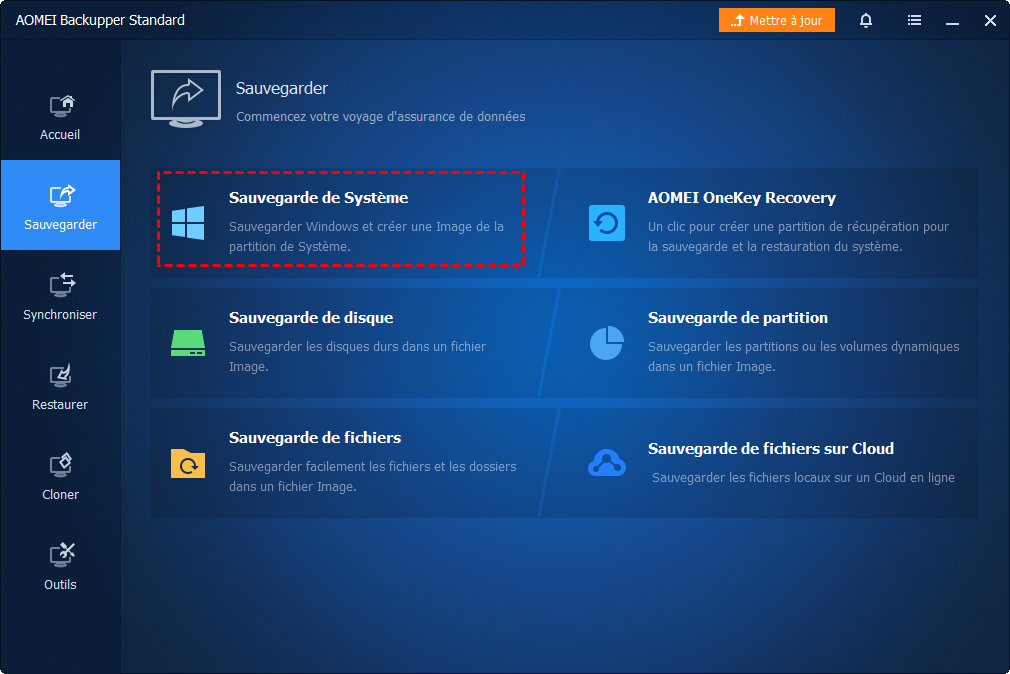 Sauvegarde de système